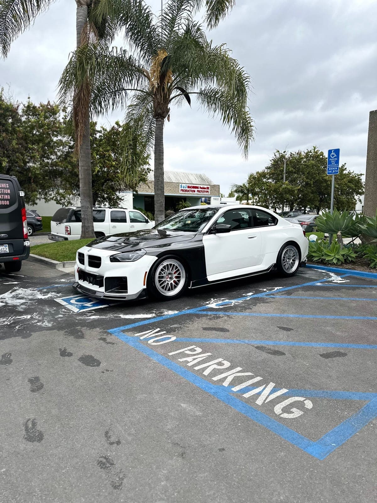 White BMW M2 widebody freshly detailed in Orange County